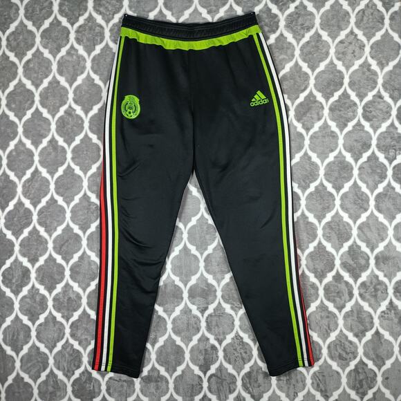 Mexico National Soccer Pants Mens Large Adidas Climacool FIFA Training Black - Picture 1 of 13